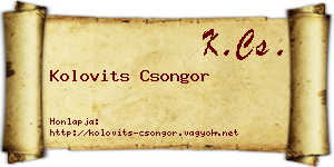 Kolovits Csongor névjegykártya