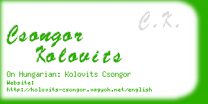 csongor kolovits business card